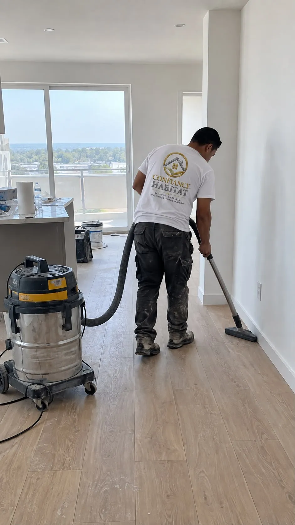 Aspiration des poussières de chantier